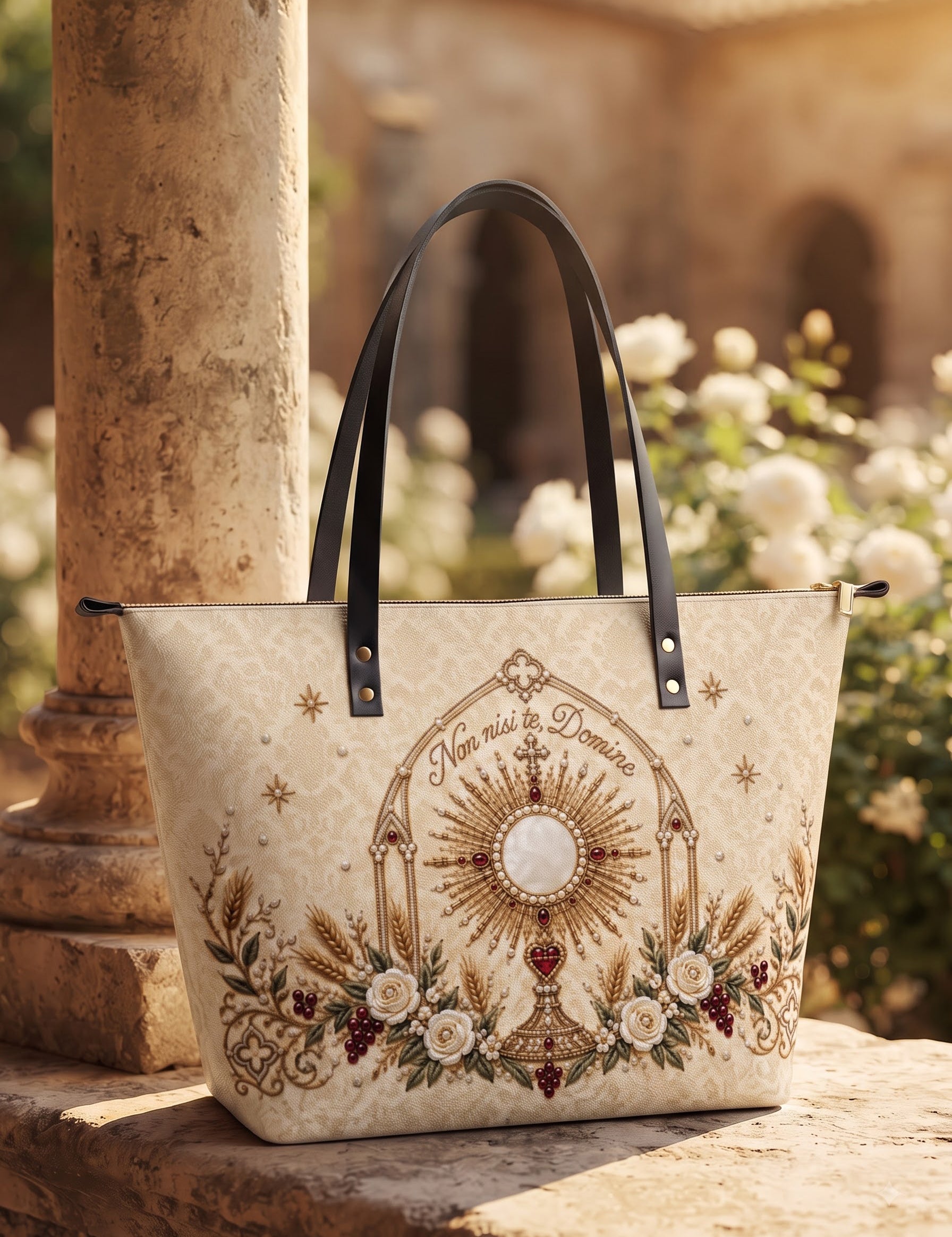 Eucharistic Adoration - Leather Tote Bag