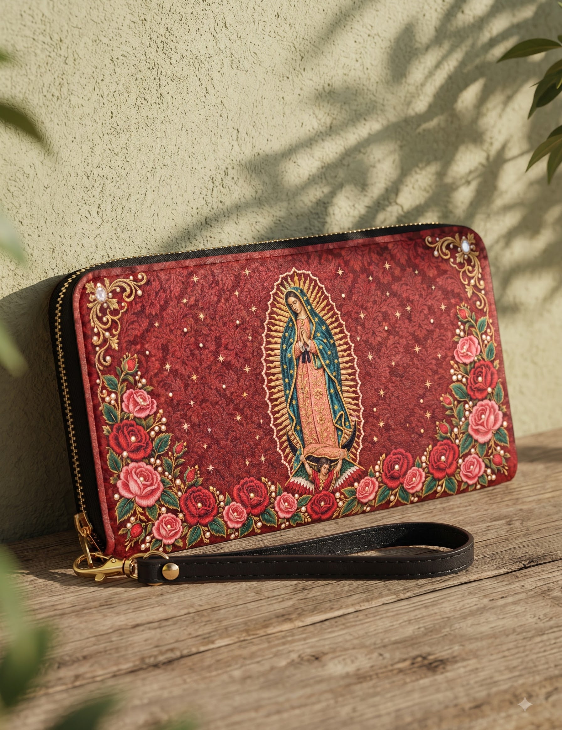 Our Lady of Guadalupe - Rosa - Leather Wallet