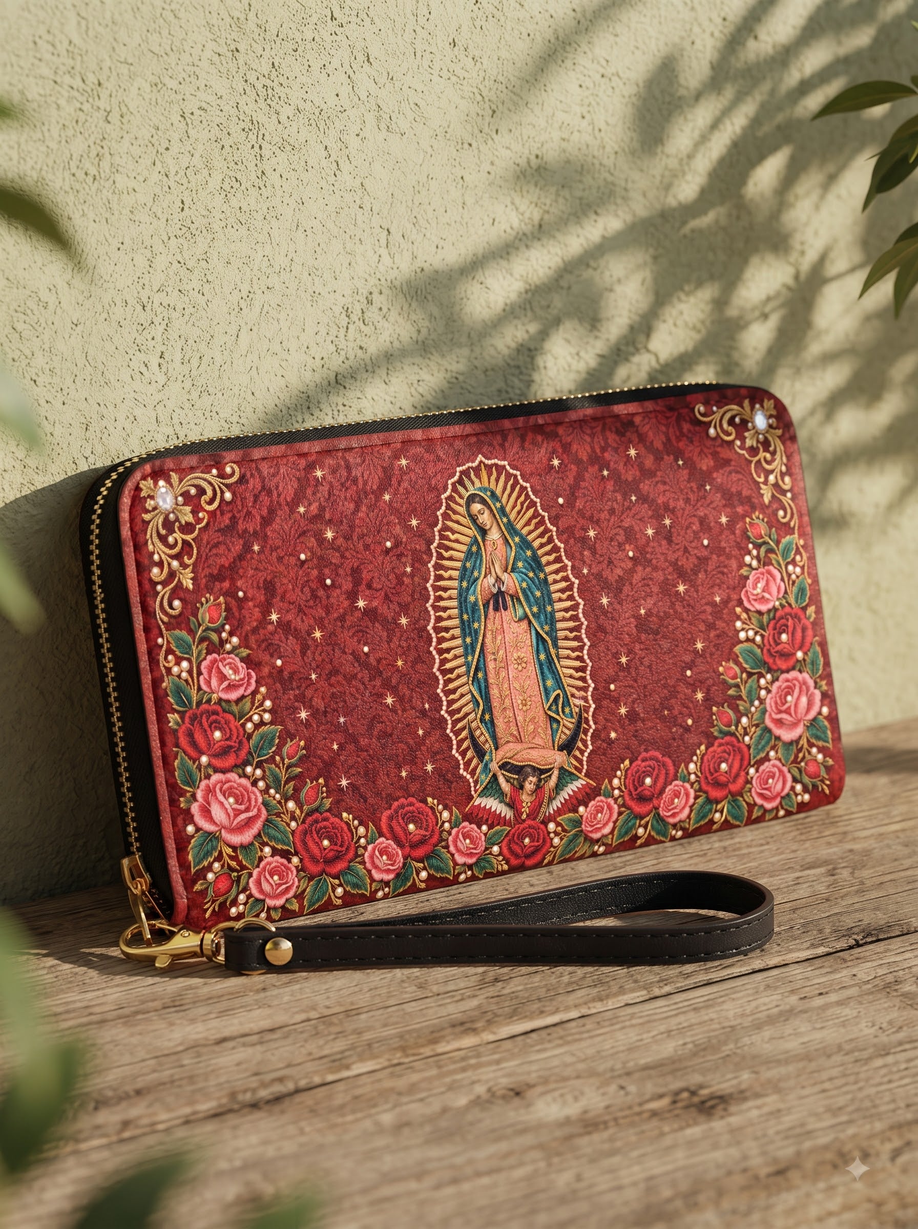 Our Lady of Guadalupe - Rosa - Leather Wallet