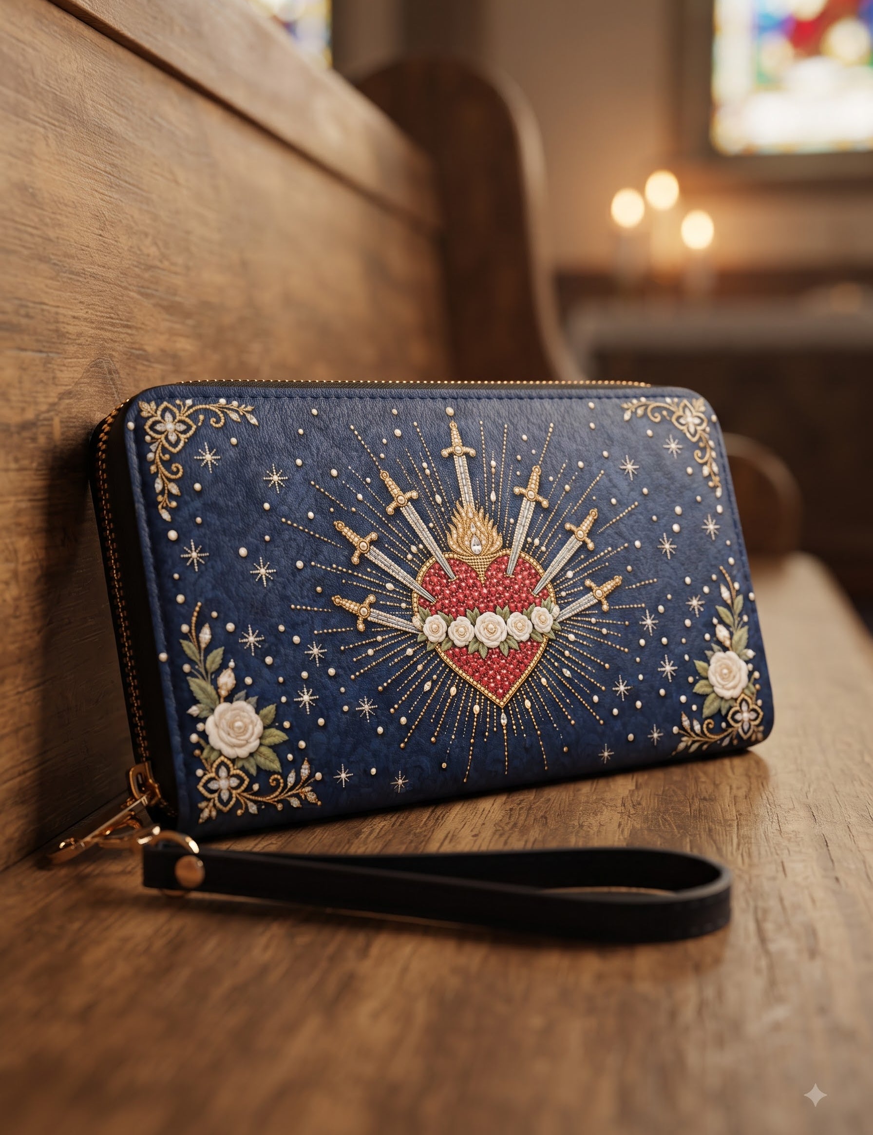 Seven Sorrows Heart - Leather Wallet