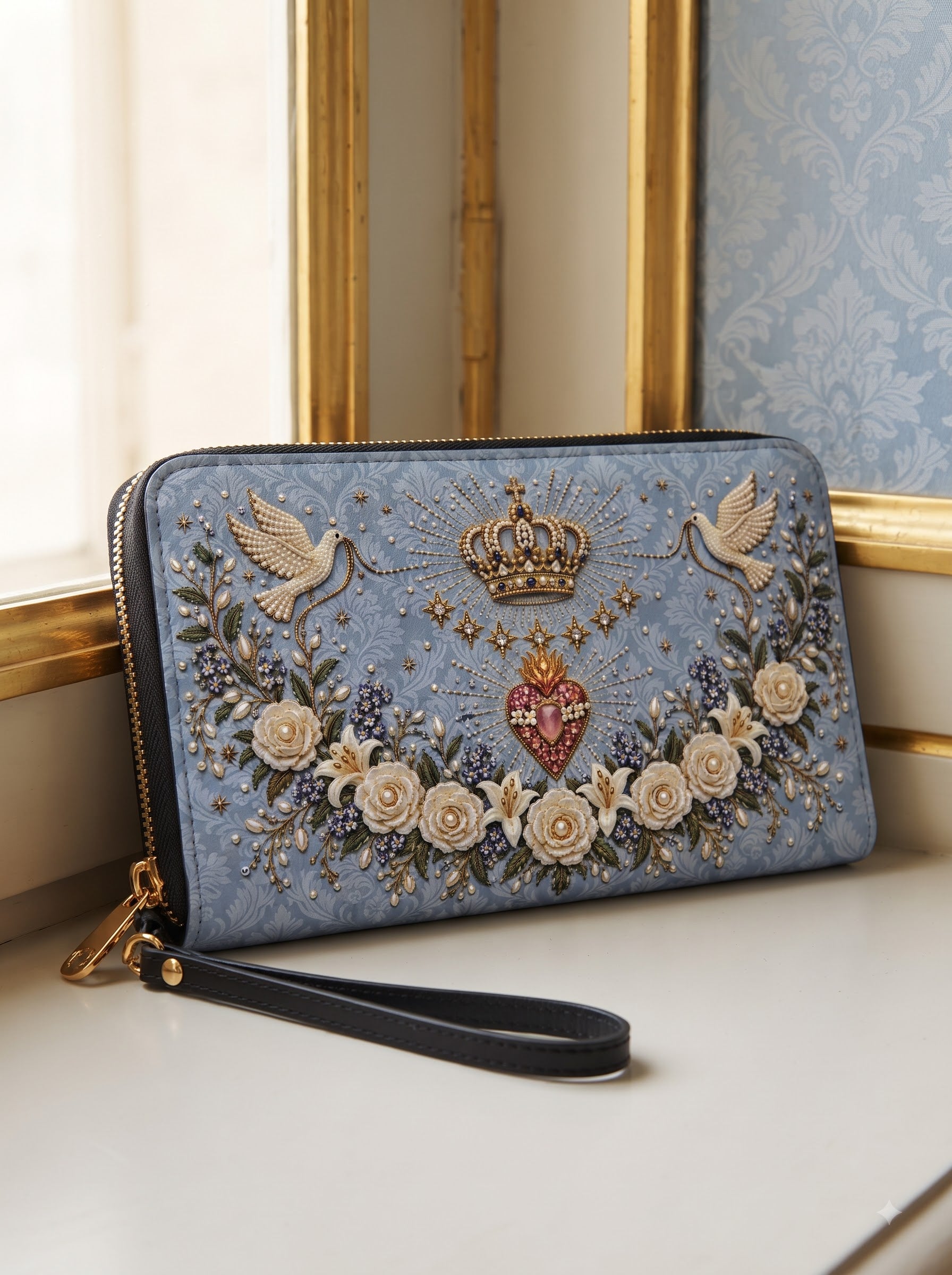 Crowned Immaculate Heart - Leather Wallet