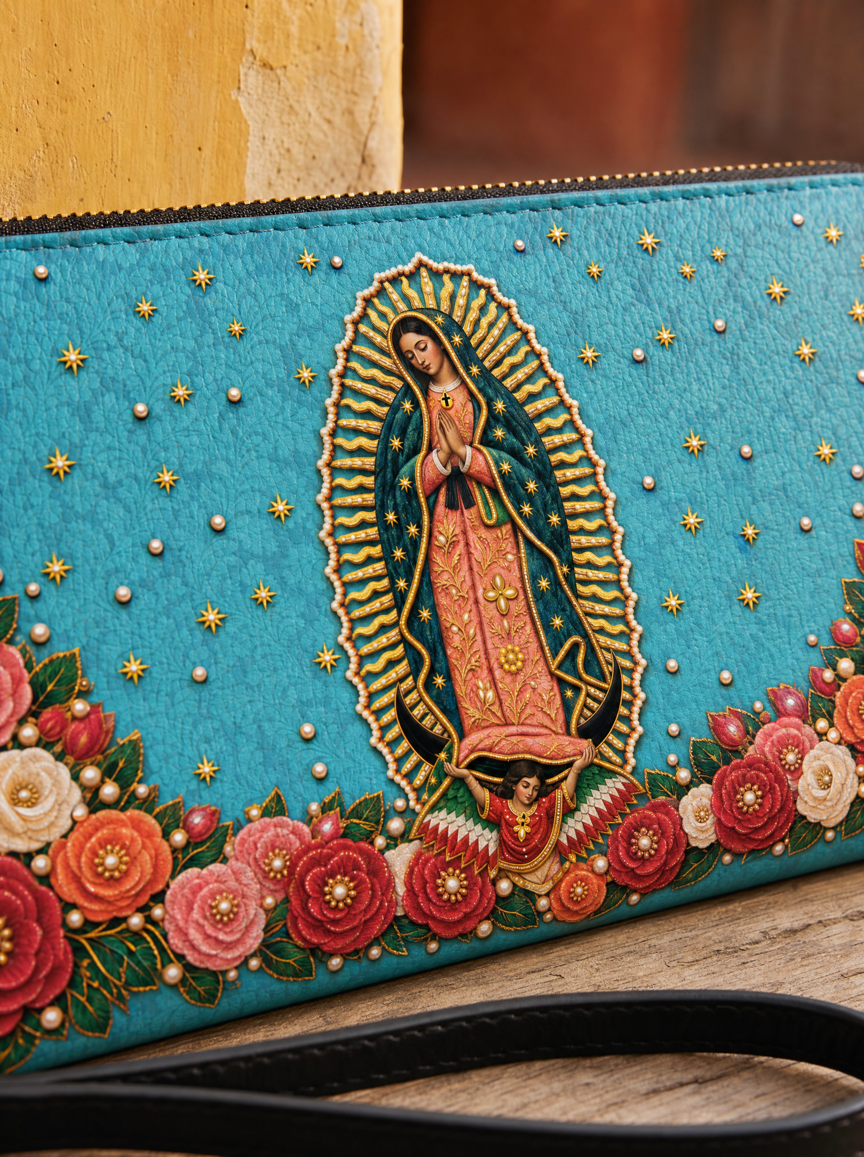 Our Lady of Guadalupe - Turquesa - Leather Wallet