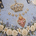 Crowned Immaculate Heart - Leather Tote Bag