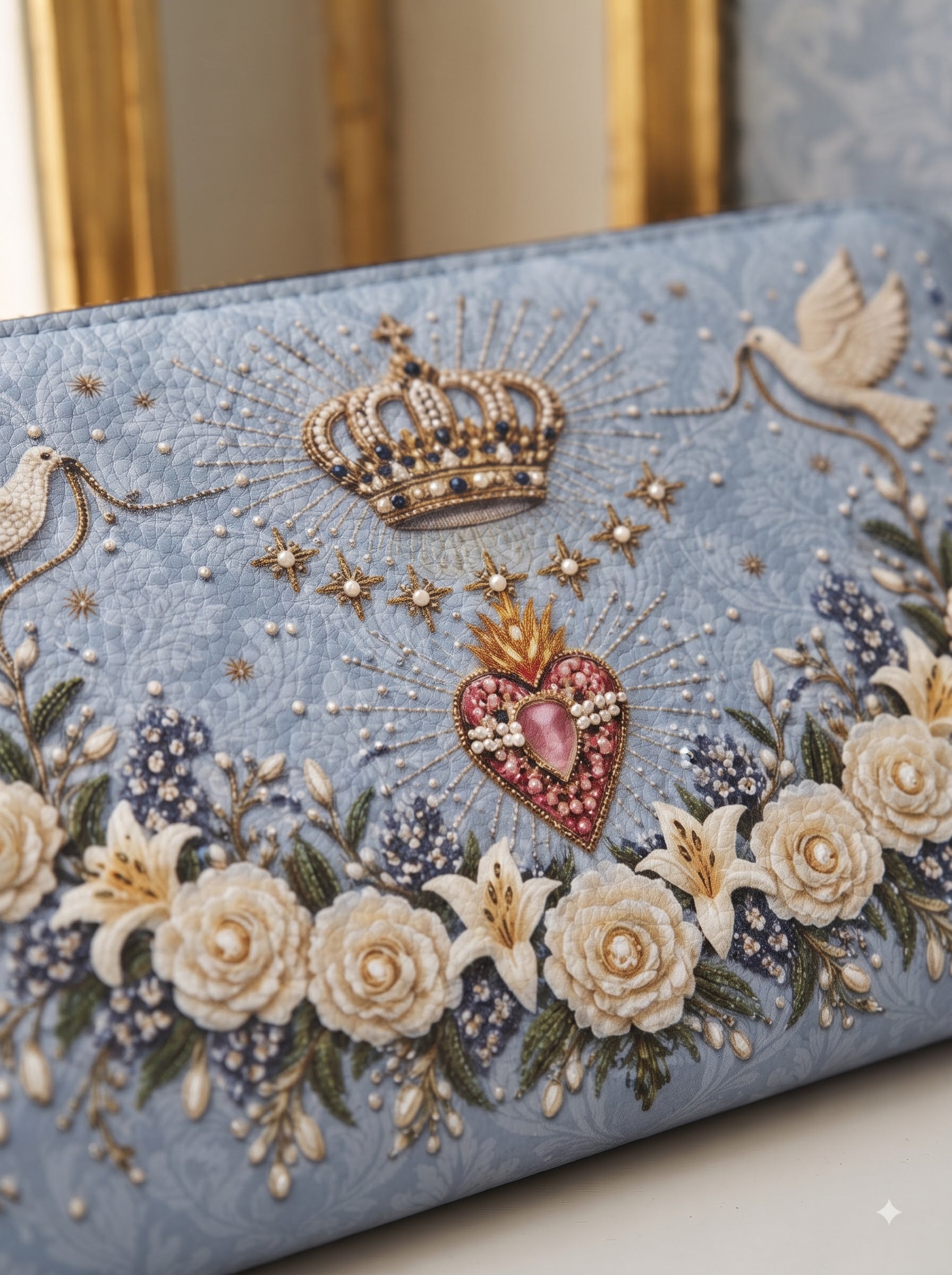 Crowned Immaculate Heart - Leather Wallet