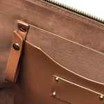 Crowned Immaculate Heart - Leather Tote Bag