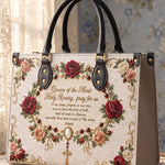 Our Lady of the Rosary Brown Interior - Deluxe Leather Handbag