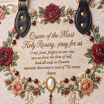 Our Lady of the Rosary Brown Interior - Deluxe Leather Handbag