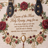 Our Lady of the Rosary Brown Interior - Deluxe Leather Handbag