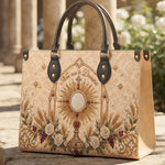Eucharistic Adoration Brown Interior - Deluxe Leather Handbag