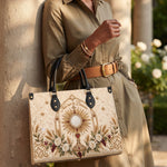 Eucharistic Adoration Brown Interior - Deluxe Leather Handbag