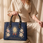 Miraculous Medal Blue Interior - Deluxe Leather Handbag