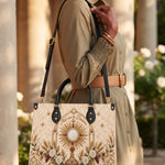 Eucharistic Adoration Brown Interior - Deluxe Leather Handbag