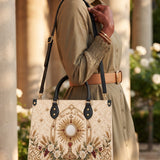 Eucharistic Adoration Brown Interior - Deluxe Leather Handbag