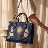Miraculous Medal Blue Interior - Deluxe Leather Handbag