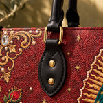 Our Lady of Guadalupe Rosa Brown Interior - Deluxe Leather Handbag