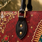 Our Lady of Guadalupe Rosa Brown Interior - Deluxe Leather Handbag
