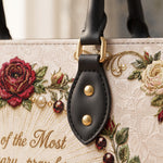 Our Lady of the Rosary Brown Interior - Deluxe Leather Handbag