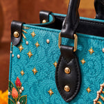 Our Lady of Guadalupe Turquesa Brown Interior - Deluxe Leather Handbag