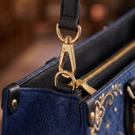 Seven Sorrows Heart Blue Interior - Deluxe Leather Handbag