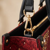 Our Lady of Guadalupe Rosa Brown Interior - Deluxe Leather Handbag
