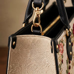 Our Lady of the Rosary Brown Interior - Deluxe Leather Handbag