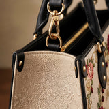 Our Lady of the Rosary Brown Interior - Deluxe Leather Handbag