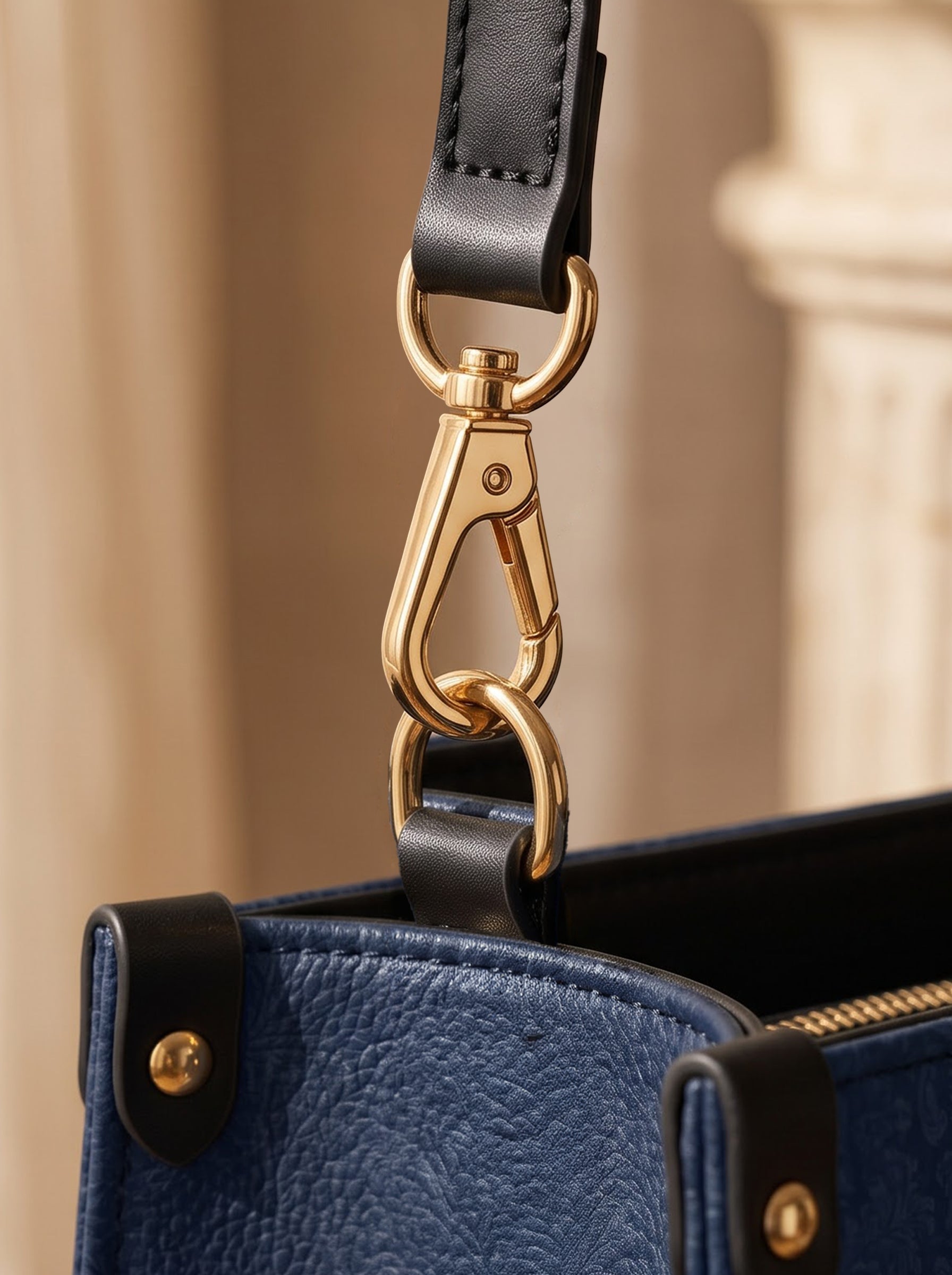 Miraculous Medal Blue Interior - Deluxe Leather Handbag