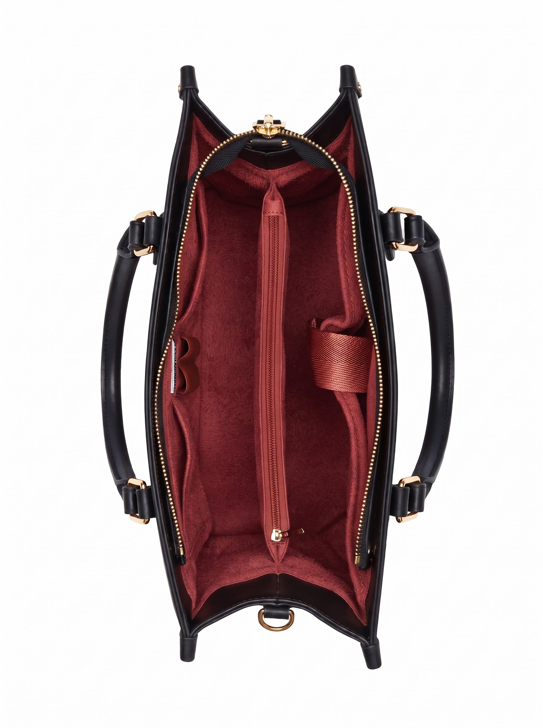 Our Lady of Guadalupe Rosa Brown Interior - Deluxe Leather Handbag