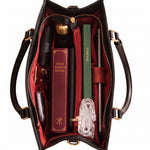 Our Lady of Guadalupe Rosa Brown Interior - Deluxe Leather Handbag